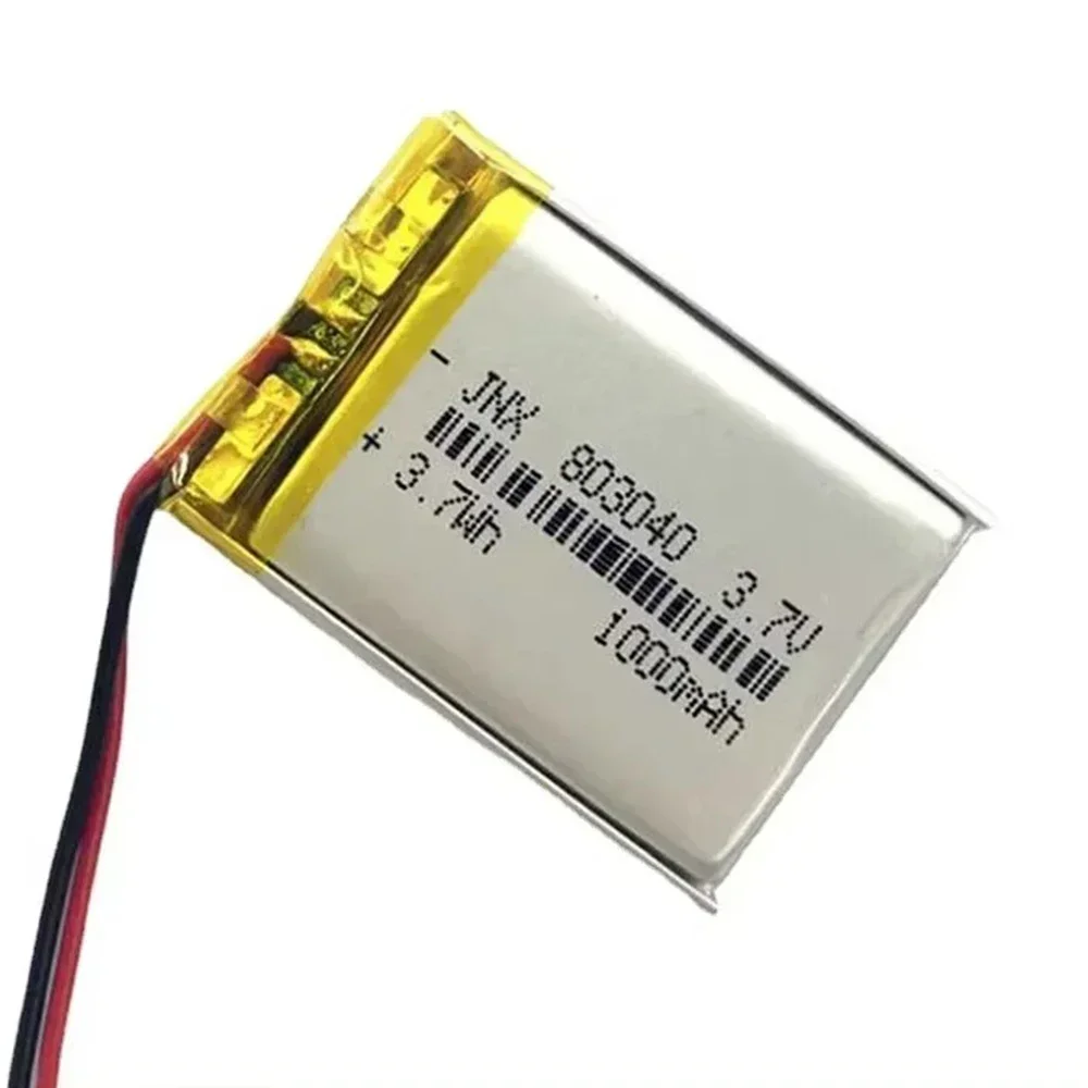 803040 Litio Li-Po Polímero 3.7V 1000mAh Lipo Batería Recargable de Reemplazo para Altavoz Bluetooth PDA