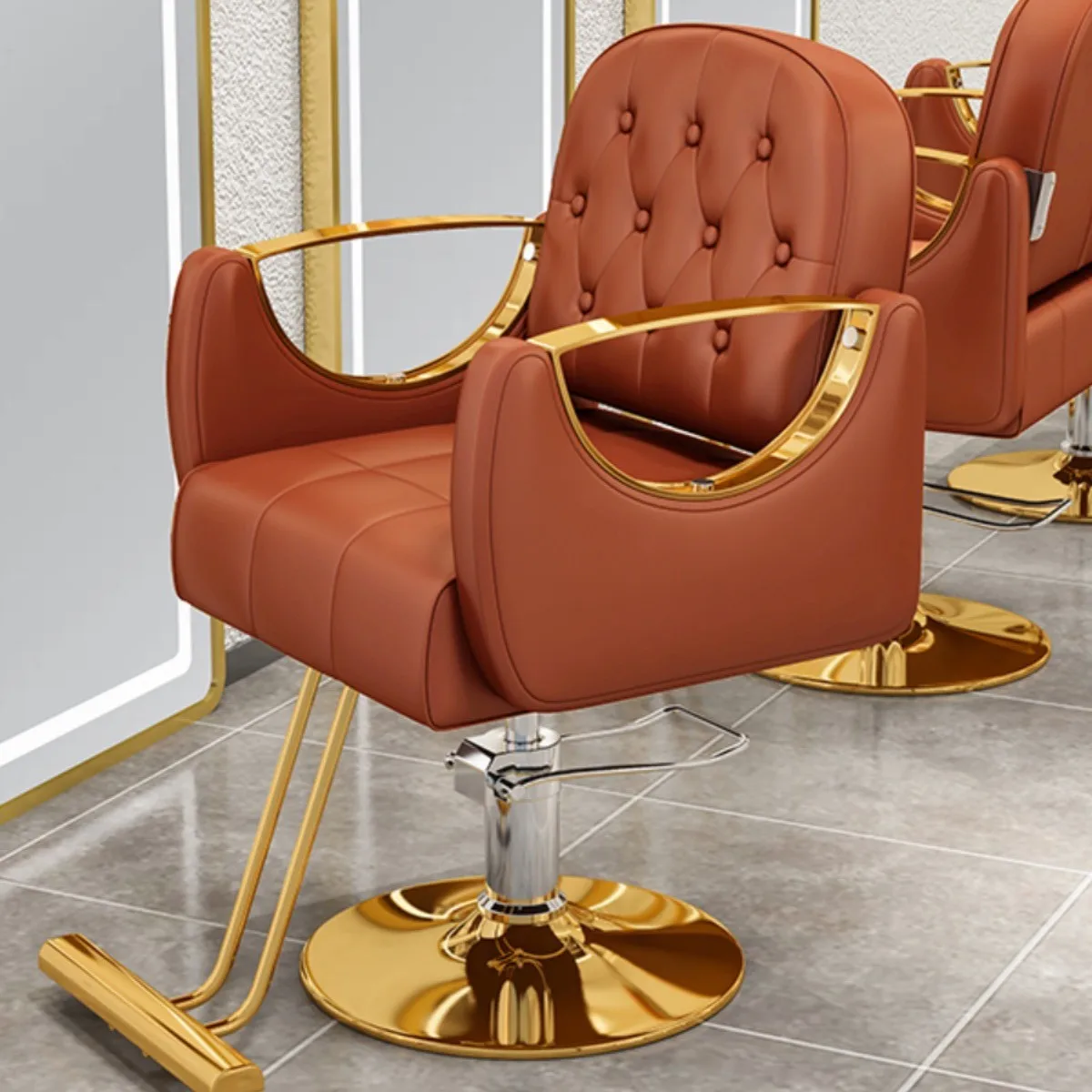 

Парикмахское кресло для барбершопа, регулируемое по высоте, поворотное, современное кресло для салона красоты, для завивки и окрашивания волос