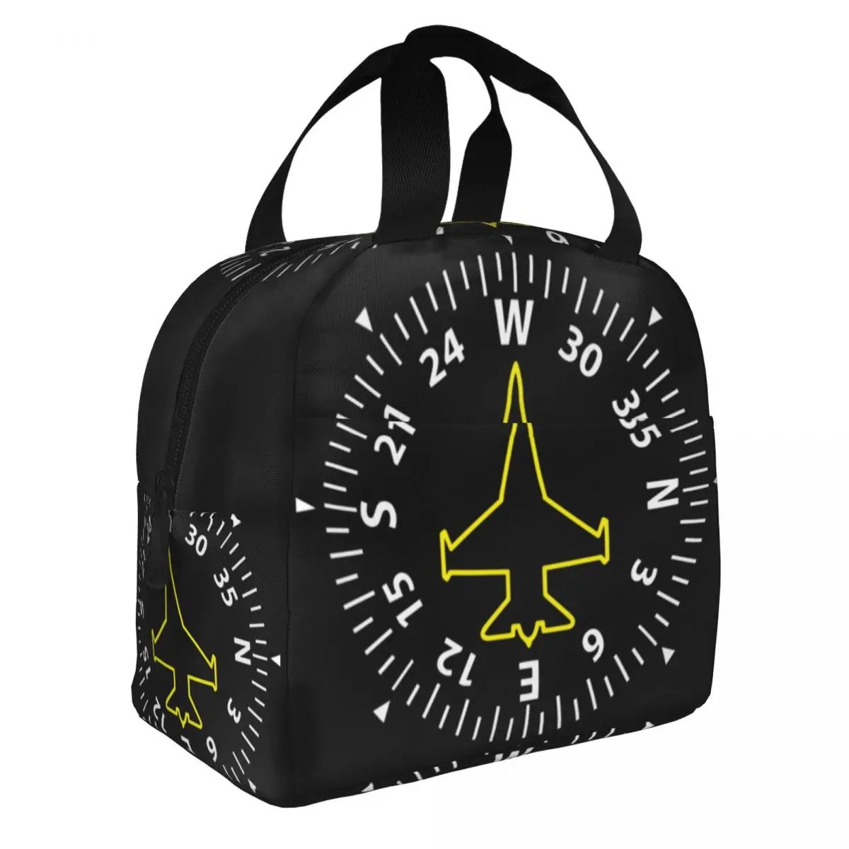Digital Flight Instruments Fighter Pilot Portable Lunch Box Women Leakproof Cooler Thermal Food Insulated Lunch Bag For Office