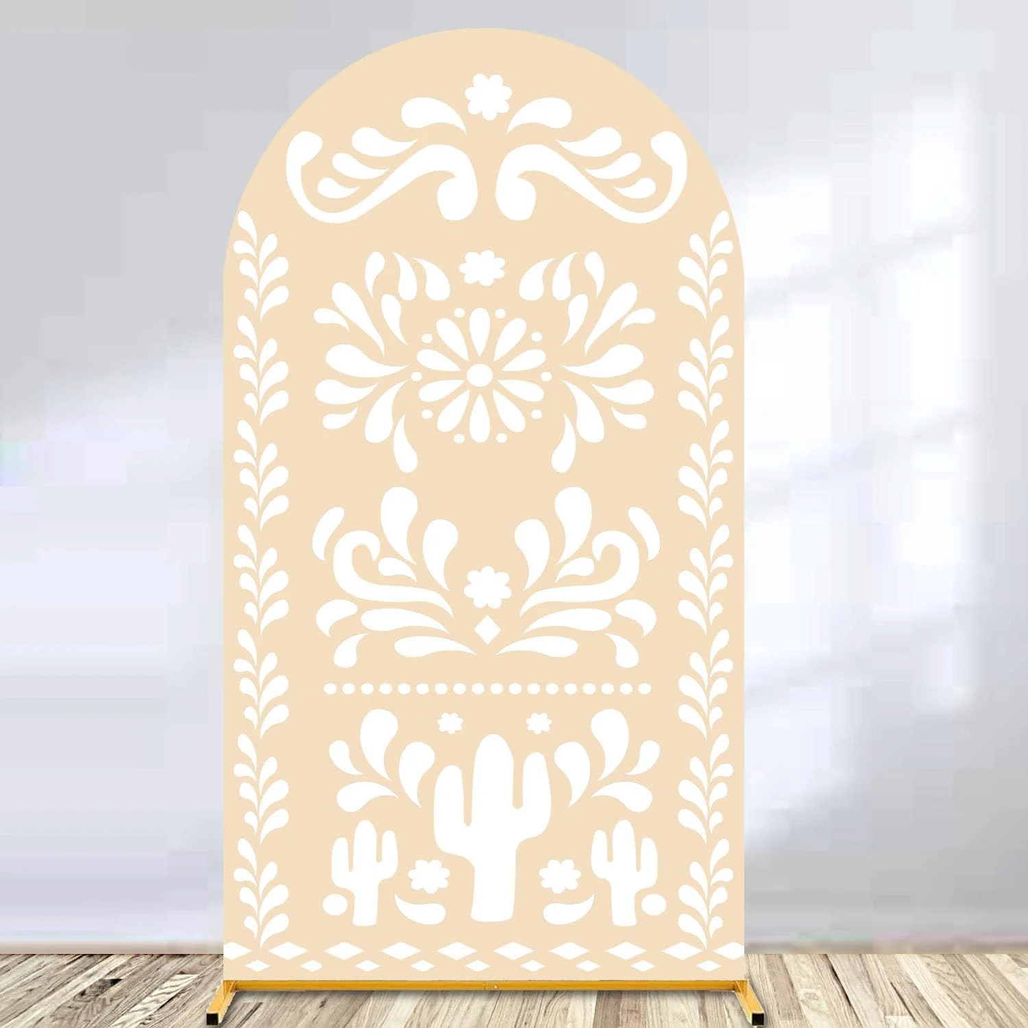 

Mexican Arch Backdrop Cover Spandex Mexico Talavera Baby Shower Wedding Party Baptism Birthday Chiara Beige