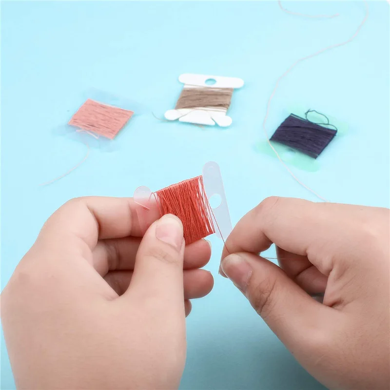 Embroidery Thread holder Floss Craft Bobbin Cross Stitch Storage Holder Plastic Sewing Thread Board Card Thread Organizer 100pc