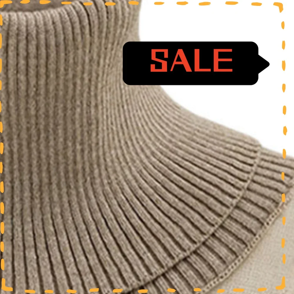 Woolen Wrap Turtleneck Knitted Scarf Detachable Fake Collars Soft False Collar Winter Warm Scarf Small Shawl Neck Warmer Muffler #1