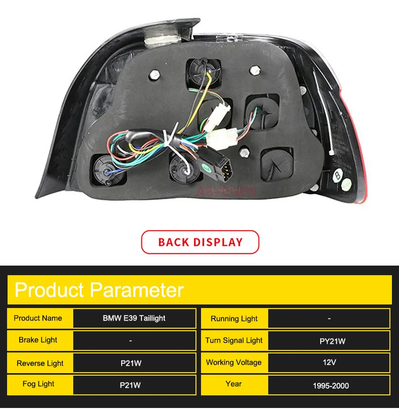 製造卸売工場新デザイン修正されたライトフル LED テールライトアセンブリレッドバック/スモーク BMW E39 1995-2000