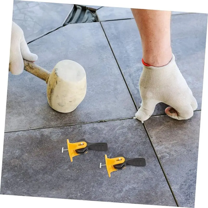 AEE6-50Pcs Tile Leveler Tool Kit Tile Leveling System With Tile Spacer For Floor Installation For Grouting And Leveling Floor