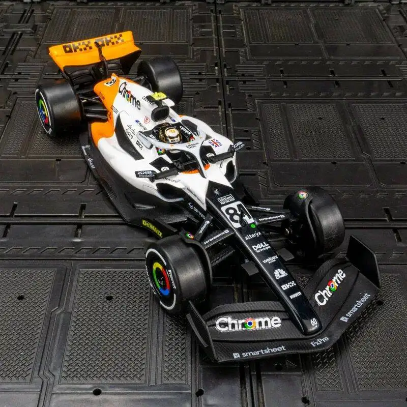 

1:24 MCL60 2023 Монако 4 # Ландо Норрис P2 Британский GP Макларен F1 # 81 Oscar Piastri Car, литая под давлением гоночная модель супермобиля, игрушка