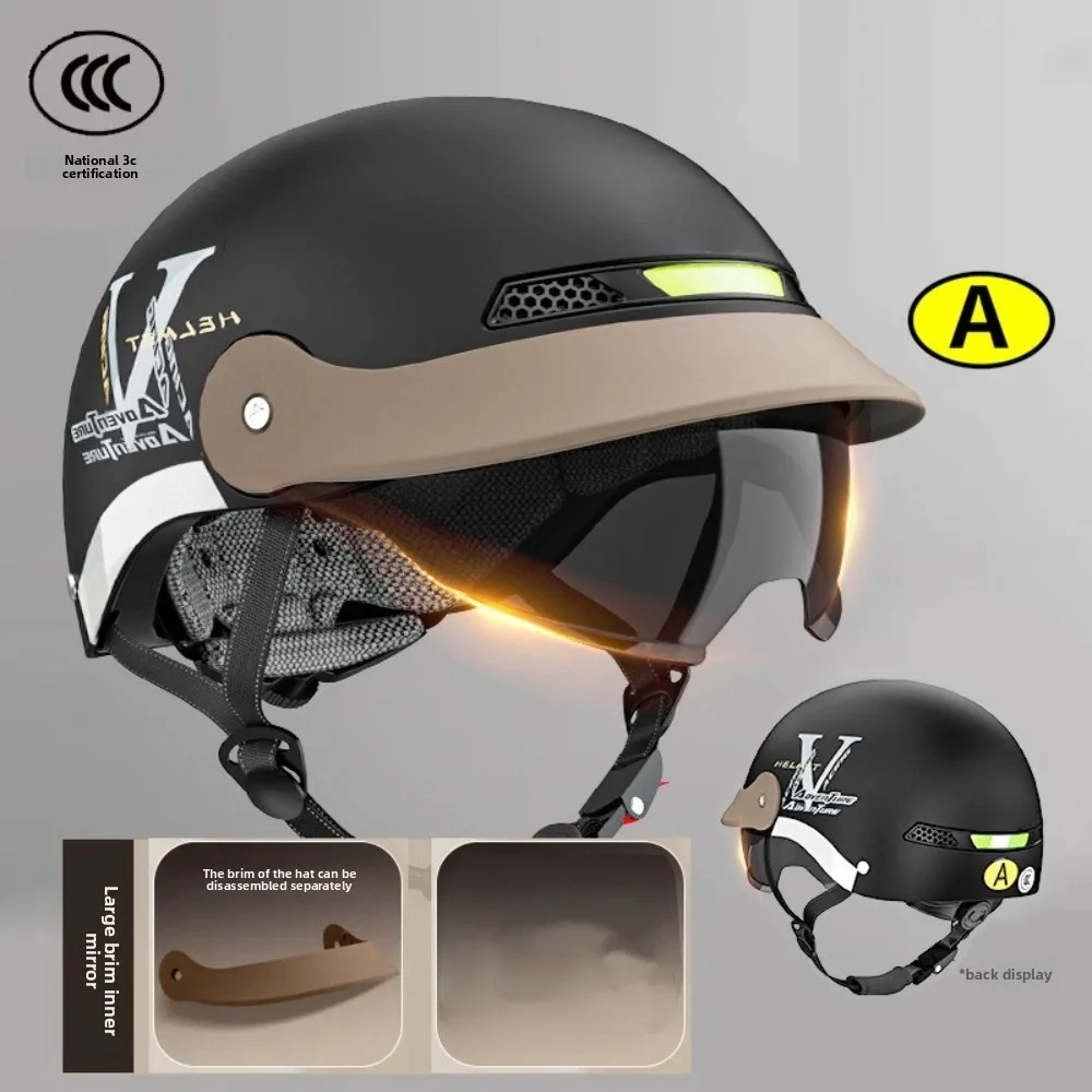 

Half-face Helmet Motorcycle Helmet 3C Certification Breathable Cycling Safety Helmet Lightweight Anti-collision