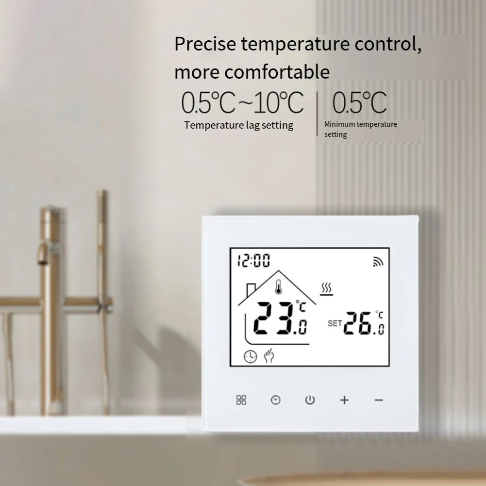 Wall Mounted Smart Thermostat for Tuya Electric Floor Heating with Precise Temperature Hysteresis Range and App Connectivity
