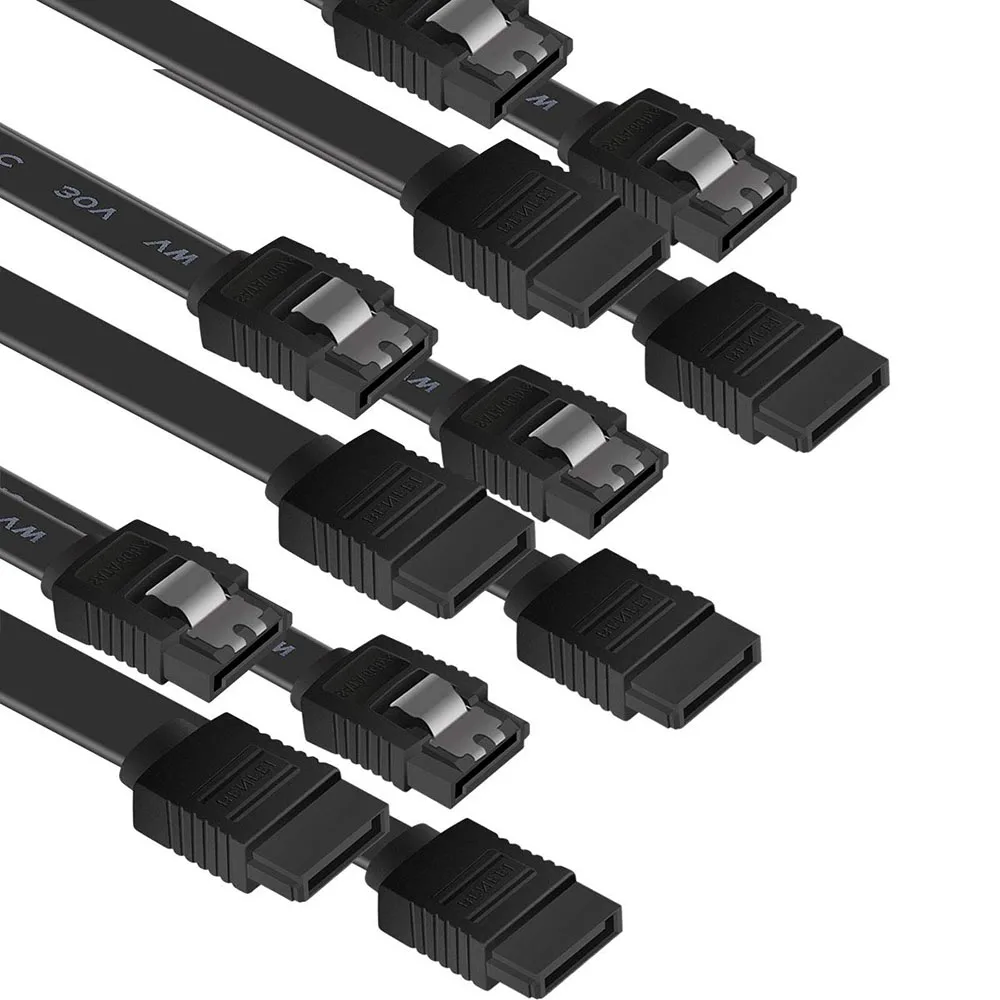 New 6PCS SATA III Hard Disk Cable 1m 39.4 Inch 6.0 Gbps 7pin Female To Female Data Cable with Locking Latch for Creation