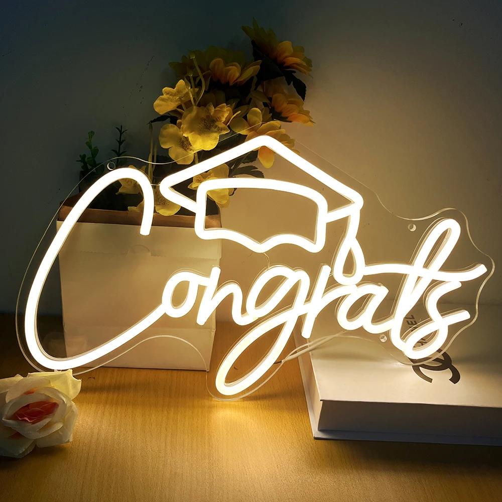 

Sign Neon Congrats Grad Light For Graduation Wall Door Room Decor Congratulation Lighting Neon Signs Gift For Graduation Party