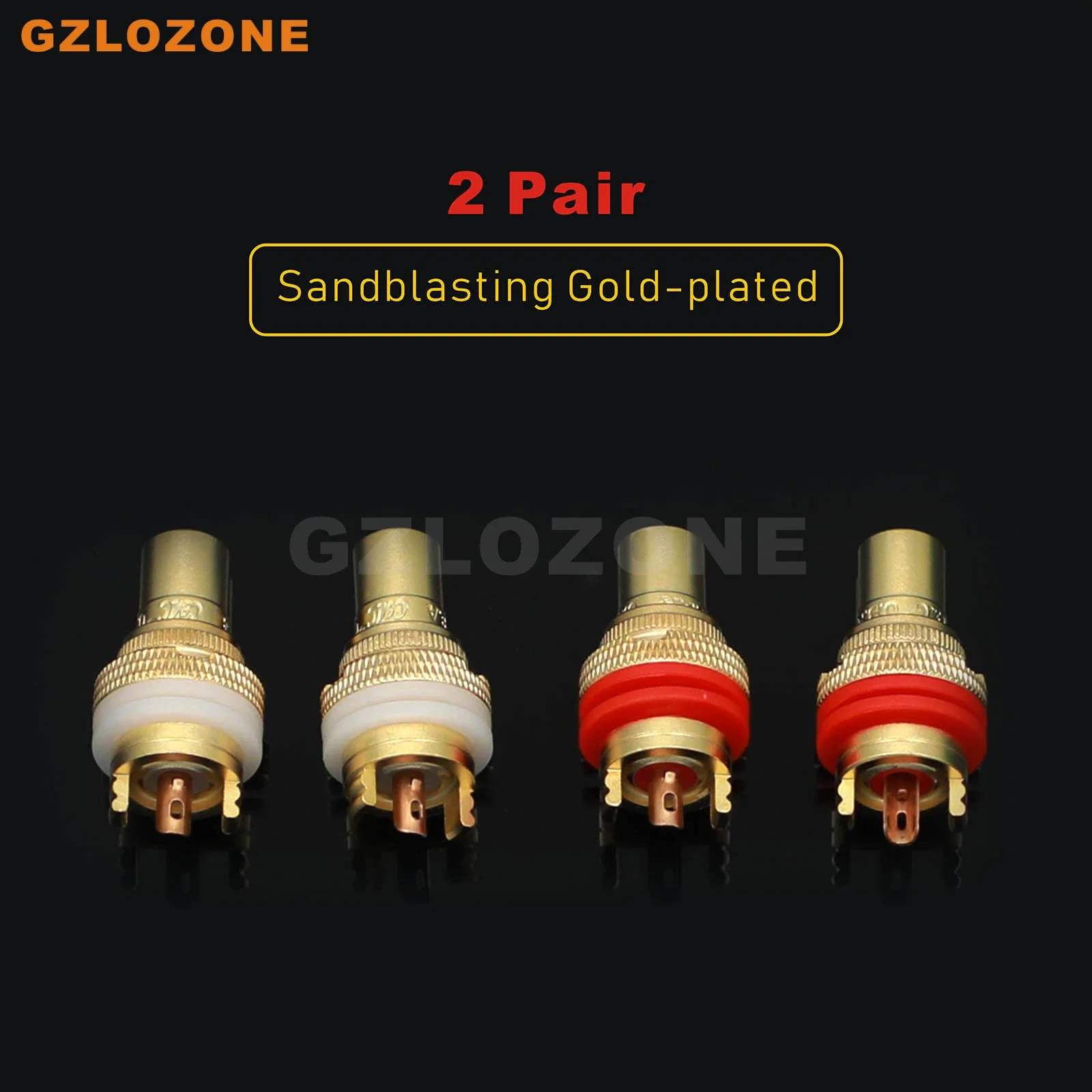 1 Pair/2 Pair/5 Pair Sandblasting Gold-plated RCA socket Audio signal lotus female terminal