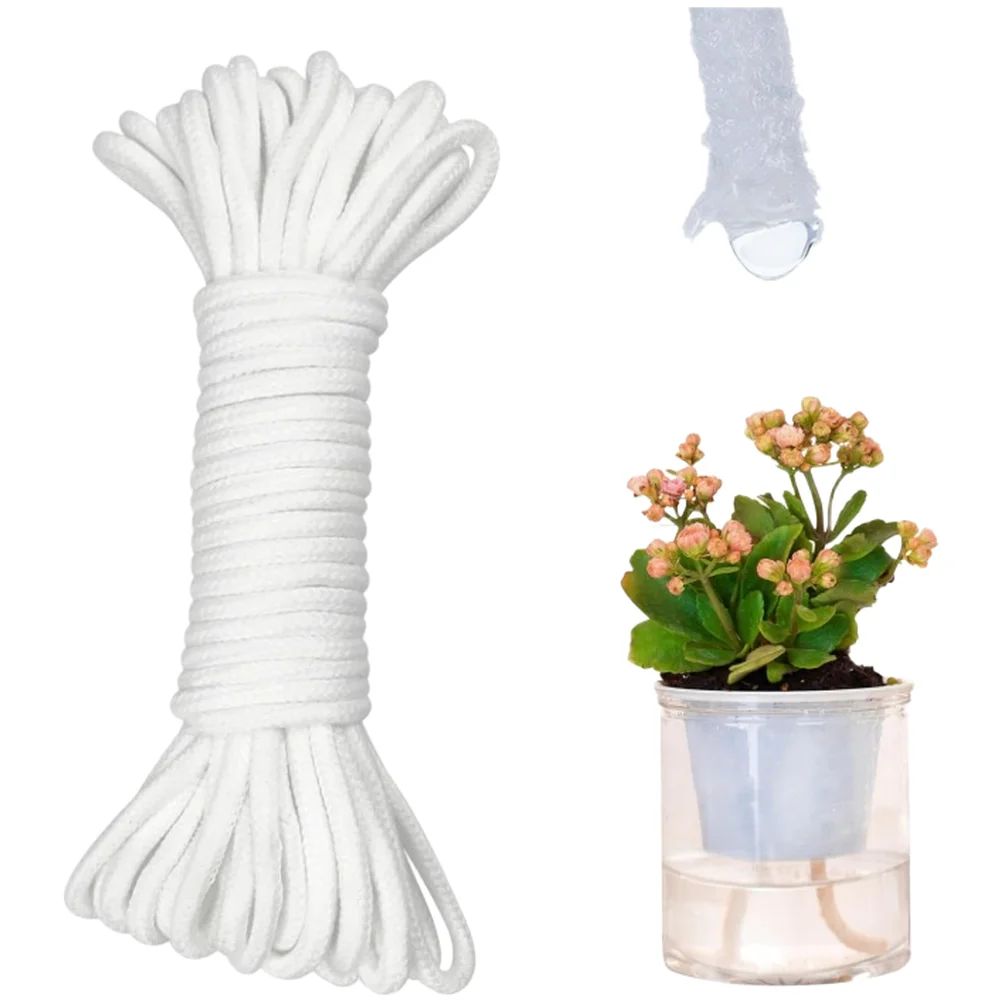 Cotton Self Watering Rope For Plants, DIY Moisture Cord For Succulents & Potted Flowers, For Home Gardens Plants Care