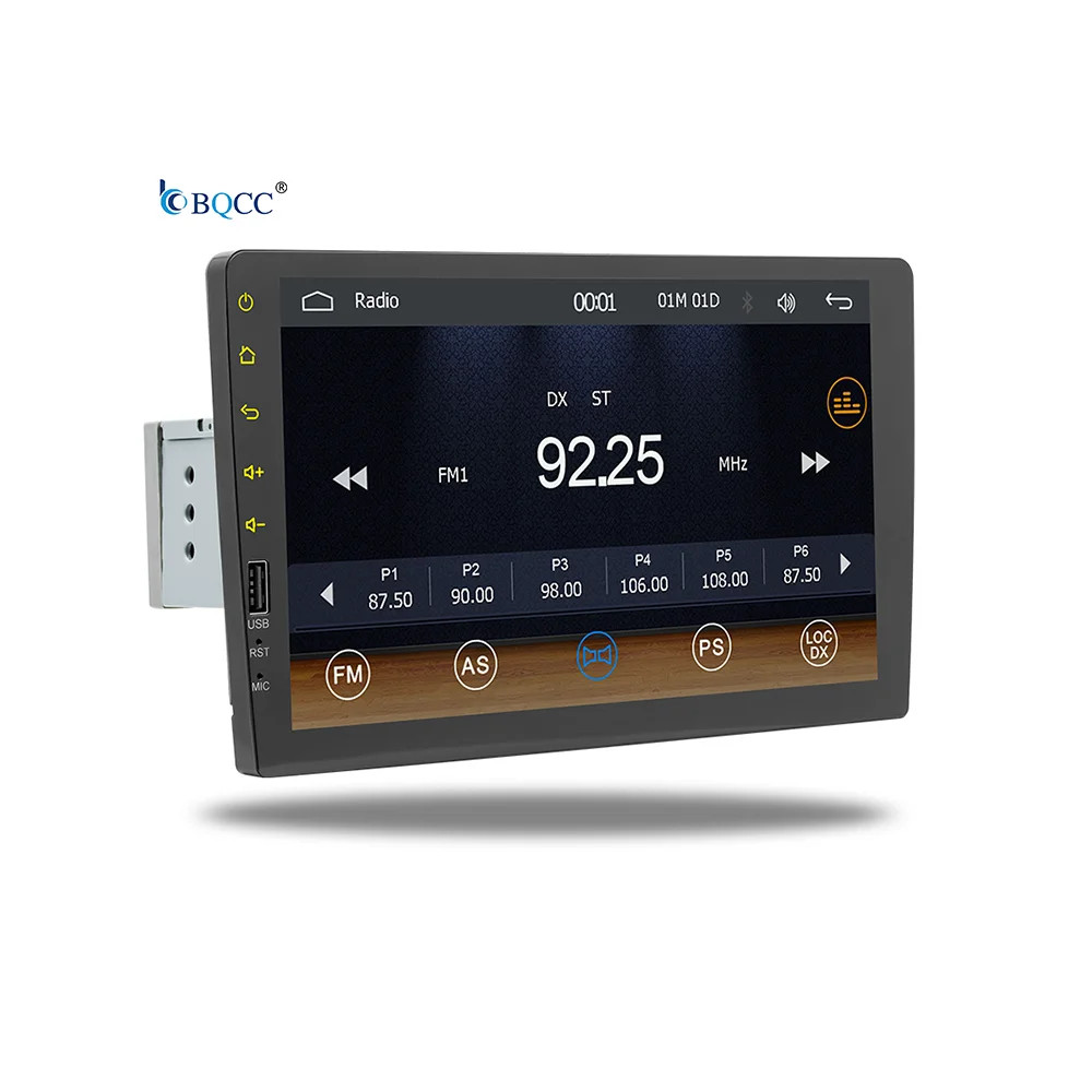

BQCC 1DIN Carplay Android Auto Car Radio 9" Capacitive Touch Screen FM Transmitter Stereo BT USB AUX-in AHD Reversing Aid