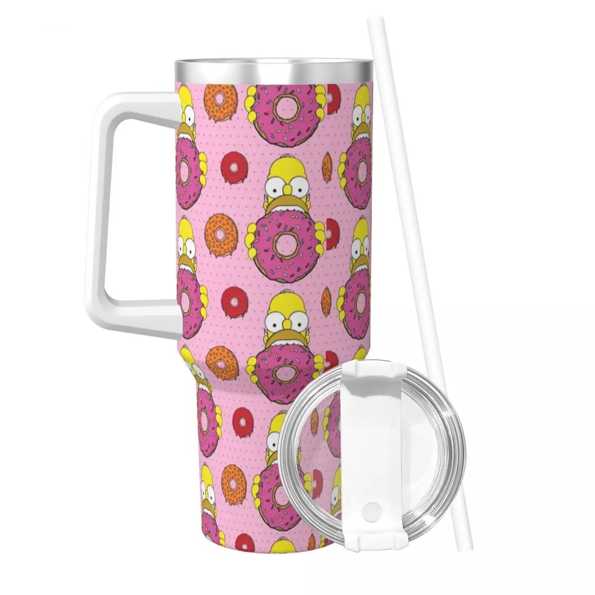 The S-Simpsons Stainless Steel Tumbler Travelist Thermal Mug With Straws and Lid 40oz Car Mugs Cold and Hot Water Bottle