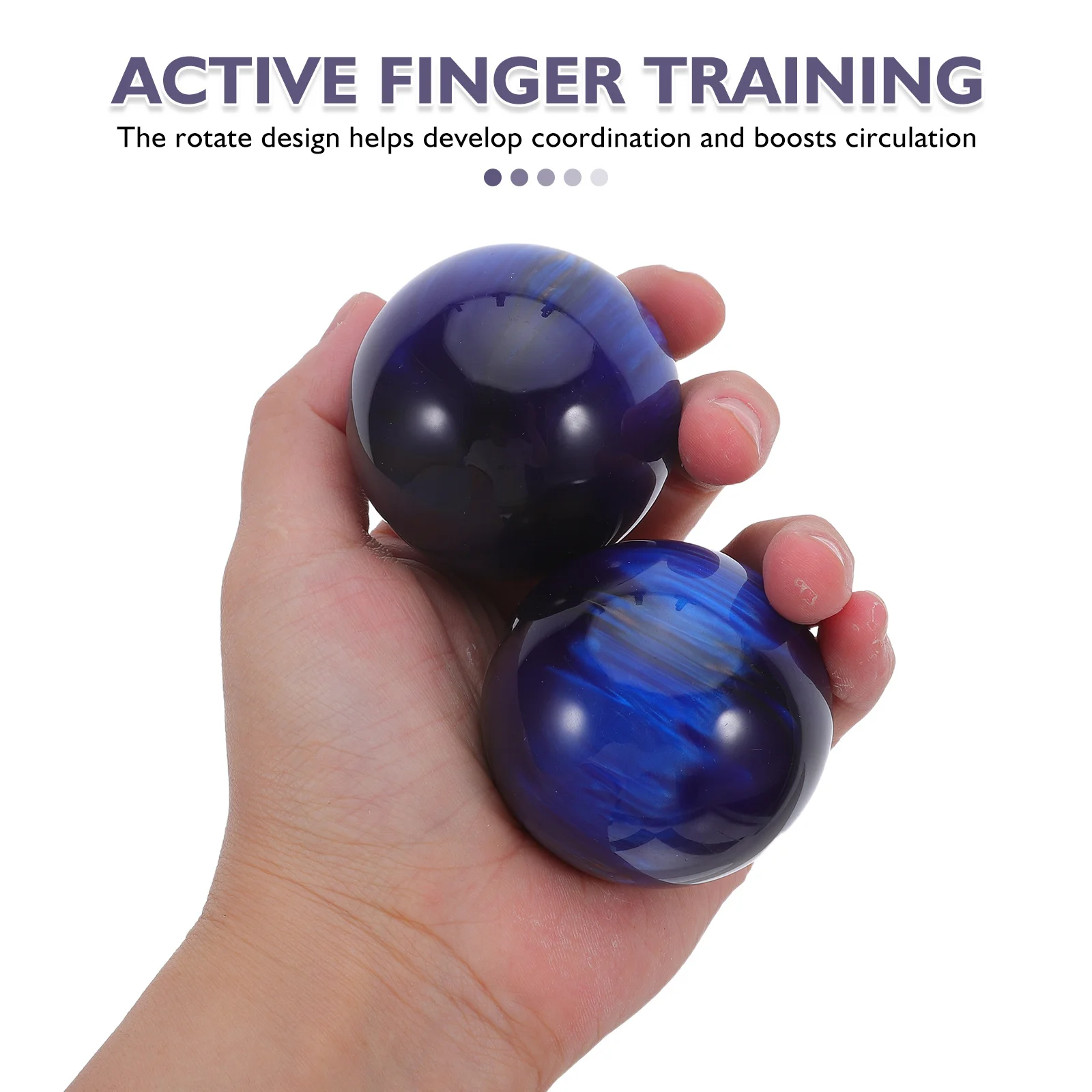 

2Pcs Hand Therapy Balls Resin Marble Decorative Spheres 50Mm Portable Hand Exercise Stress Relief Home Desk Ornament