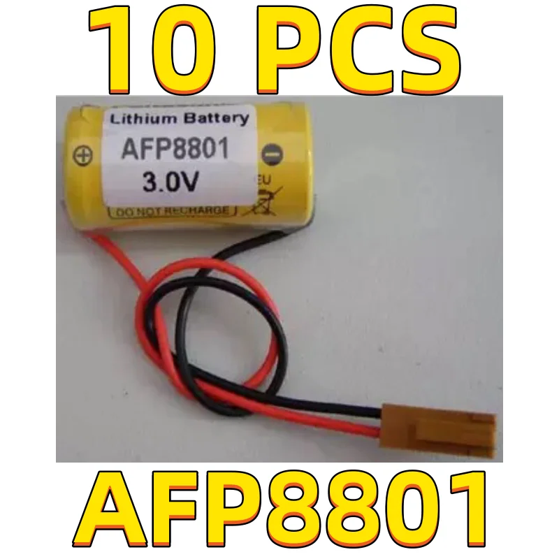 

10 PACK For PANASONIC AFP8801 3V PLC Battery With Brown Connector