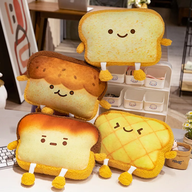 

30x20cm Cute Sliced Toast Bread Car Pillow Seat Headrest Creative Decorative Cushion