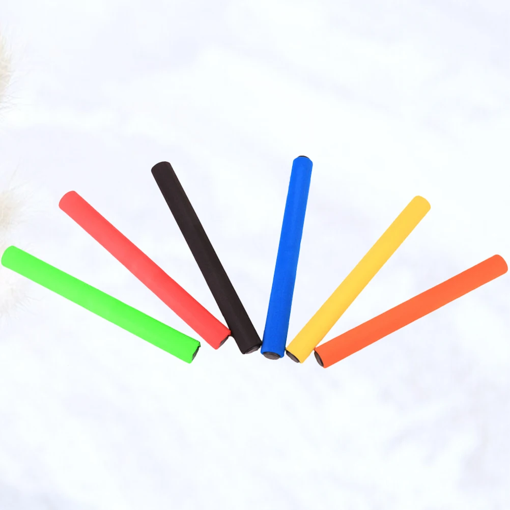 

6pcs Sponge Relay Anti-Slip Lightweight Racing Sticks For Kids Adults Sports Competition Bright Color Easy