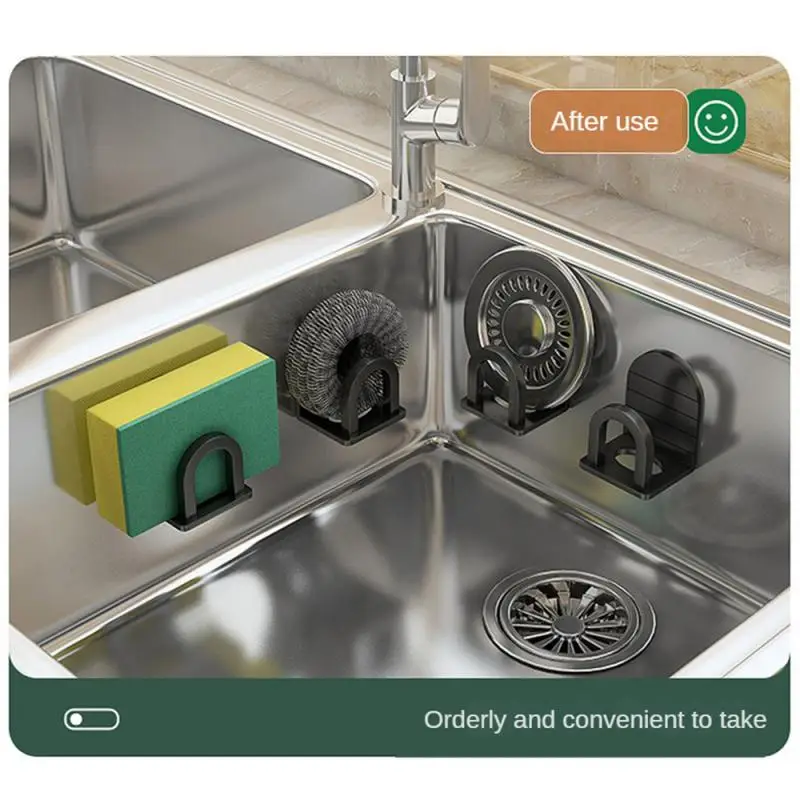 1~4SETS Kitchen Storage Organizer Can Be Connected To Any Smooth Surface Advanced Materials Rust Resistant Waterproof
