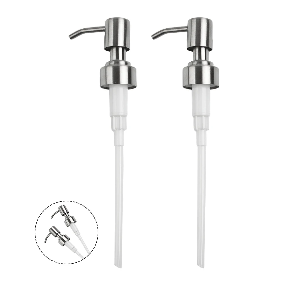 Boquillas de cabezal de bomba de acero inoxidable, bomba de jabón líquido para cocina, dispensador de baño, accesorios de repuesto