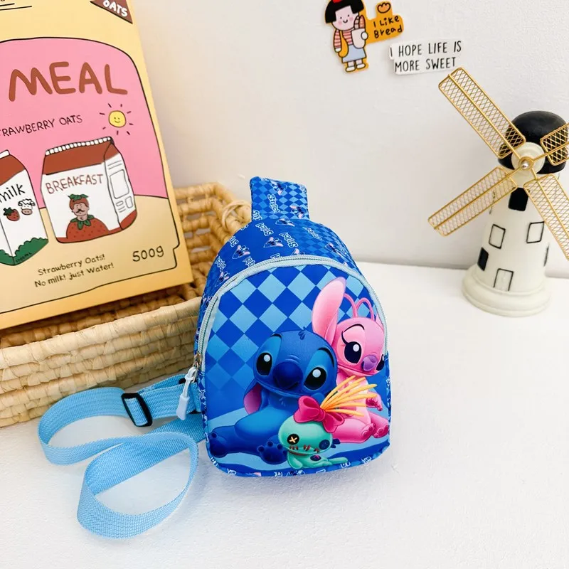 Disney stitch crossbody saco para crianças mini bonito dos desenhos animados impressão ombro único design elegante para jogar ao ar livre e rua wear