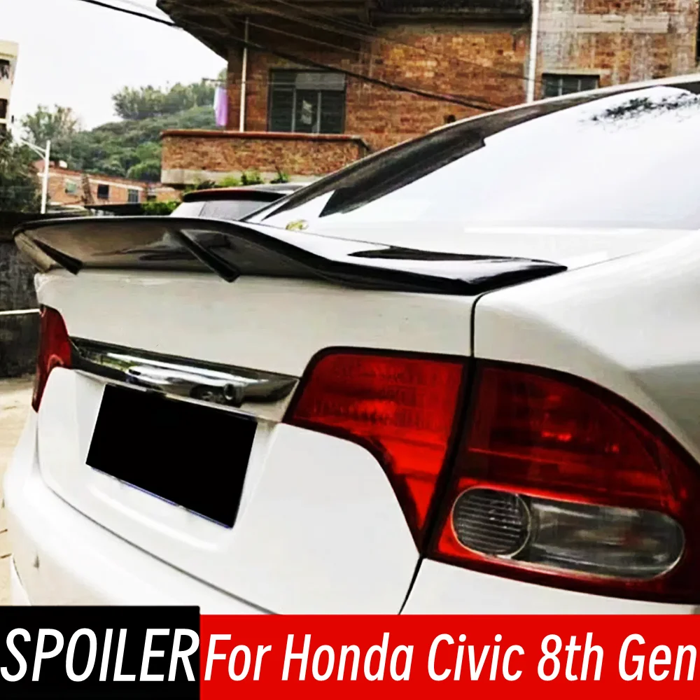 

For 2006-2011 Honda Civic 8th Gen Bodykit Car Black Carbon Rear Trunk Lid Ducktail Lip Spoiler Wings Tuning Accessories Part