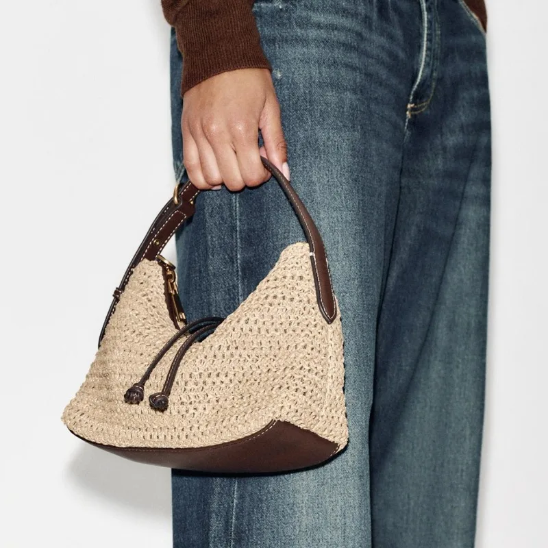 

Новая женская сумка-кроссбоди 2026 года в стиле ретро, плетеная, ручной работы, из соломы, модная сумка для повседневного использования