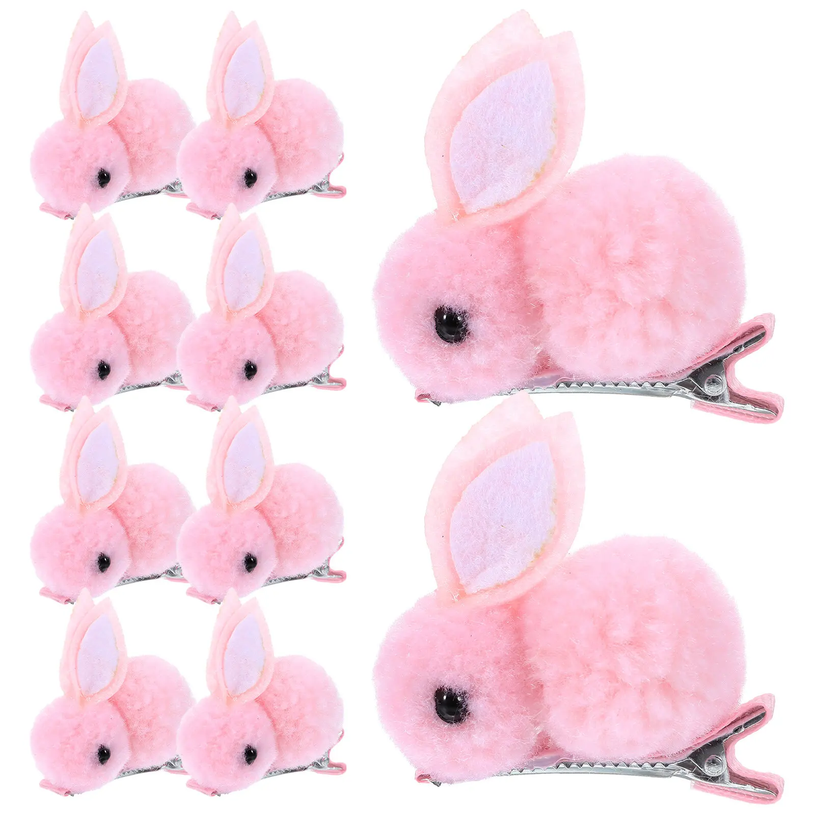 

10 шт. розовых заколок для волос в виде кроликов, детские аксессуары, пасхальные украшения для маленьких девочек, заколки-кролики, инструменты для укладки волос