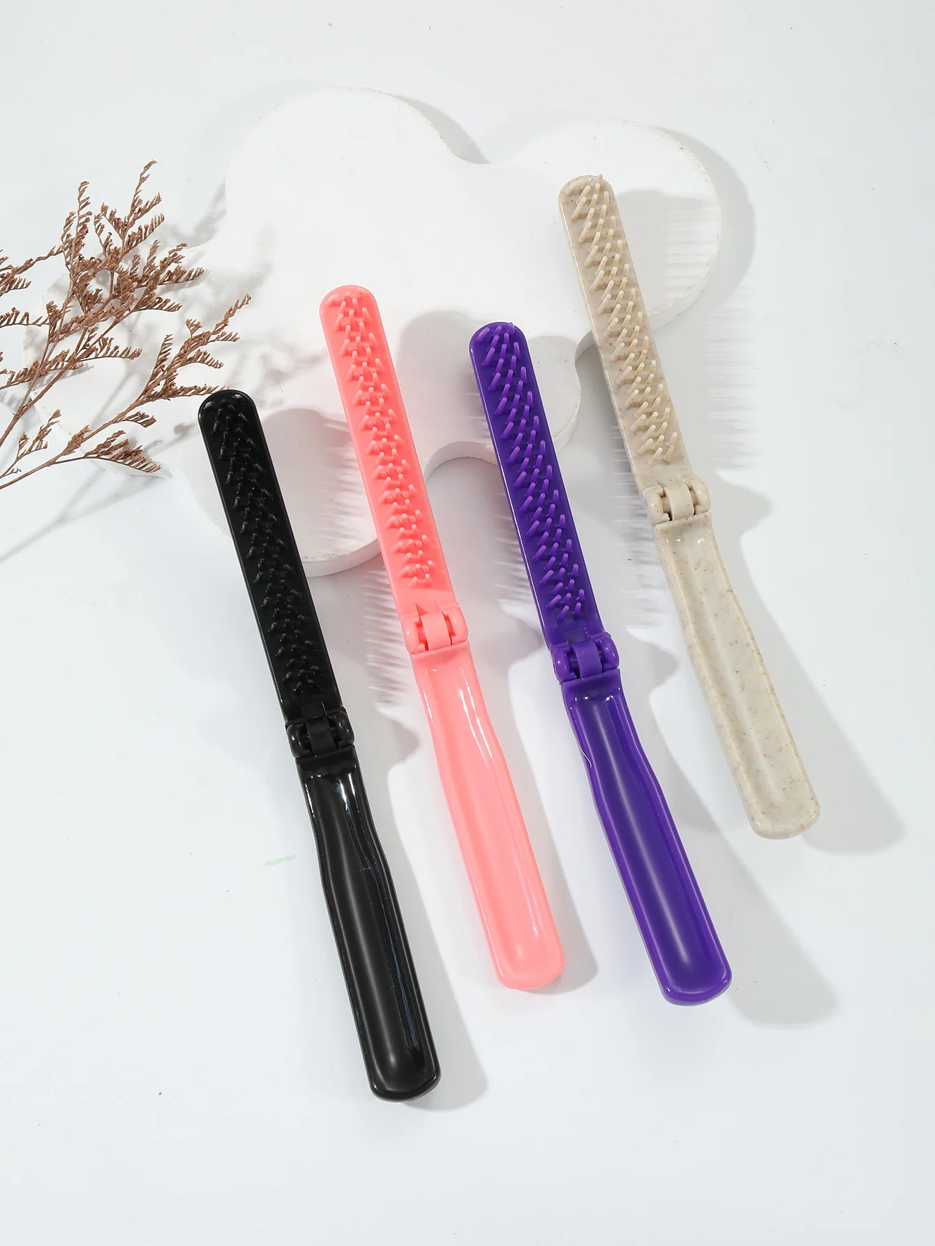Tragbarer Faltbarer Reisekamm - Taschenformat, Langlebige Kunststoffborsten und ABS-Griff für Haaraccessoires – Detail 1