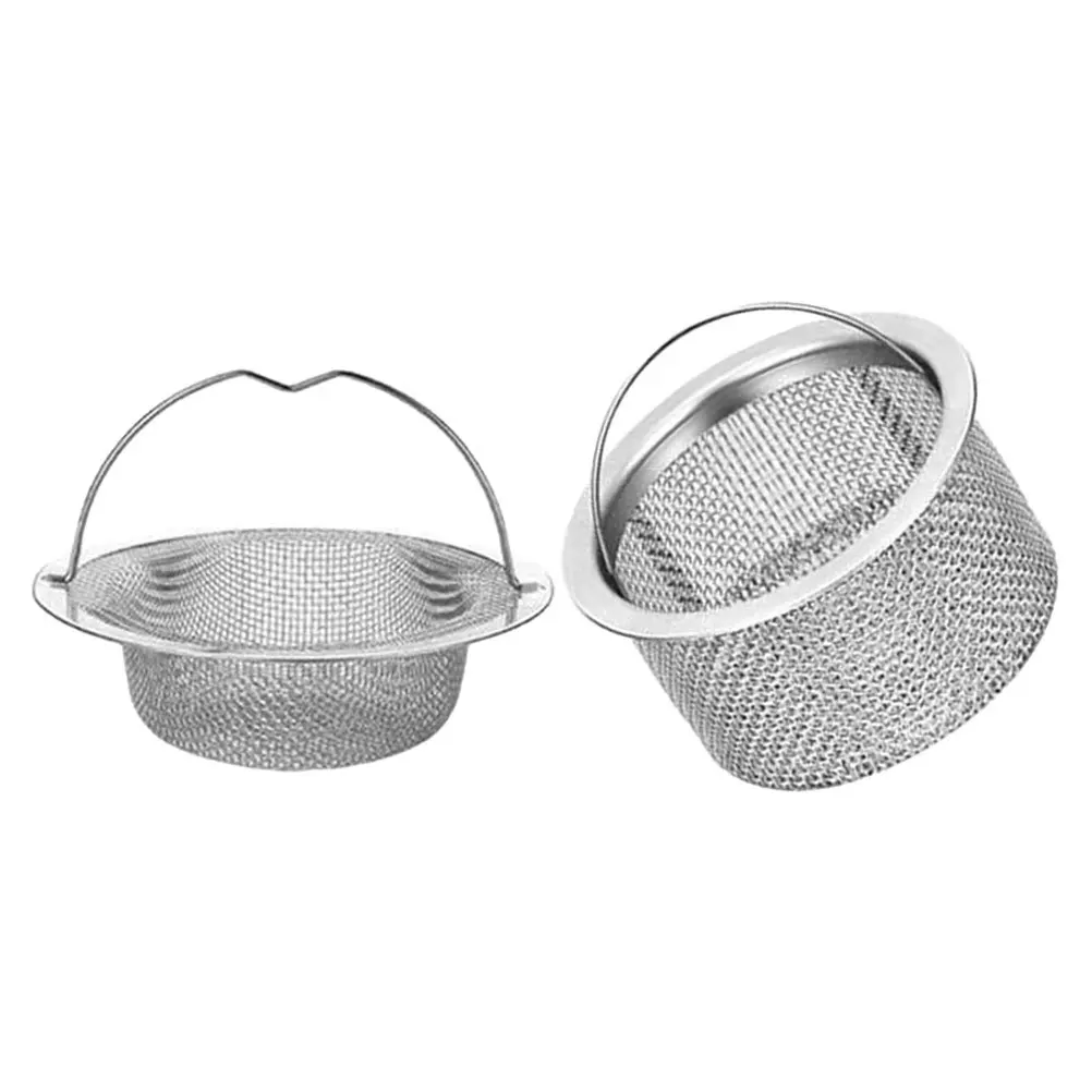 

2Pcs Stainless Steel Kitchen Sink Drain Strainer Basket Sink Filter for Hair Food Scraps Cleaner Kitchen Drain Basket