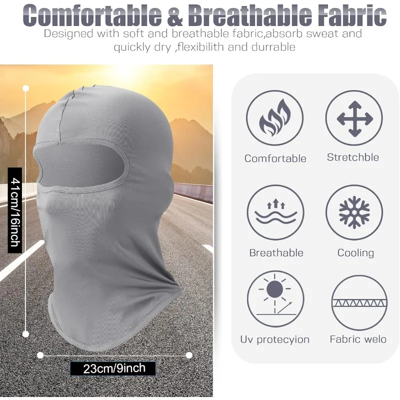 Ski Mask Full Face Mask Anti-UV Cooling Neck Cover Summer Men's and Women's Winter Outdoor