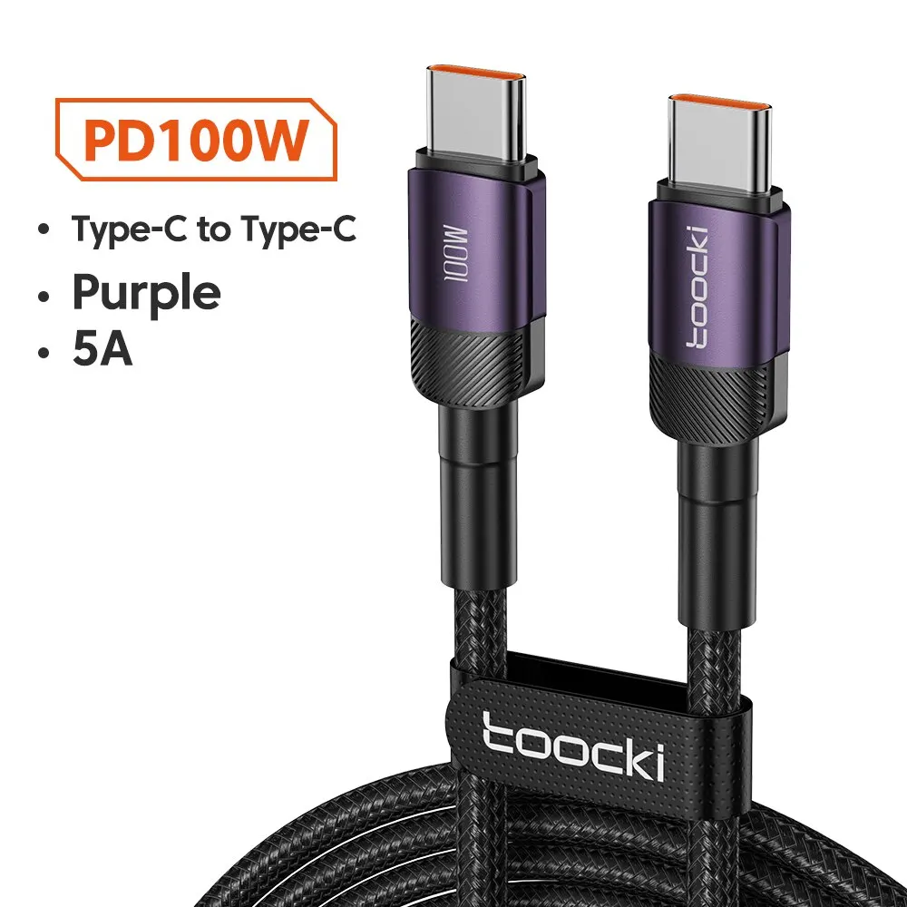 Toocki usb typ c zu usb c kabel 100w pd 3,0 qc 4,0 schnell laden typ c zu typ c kabel für macbook samsung xiaomi
