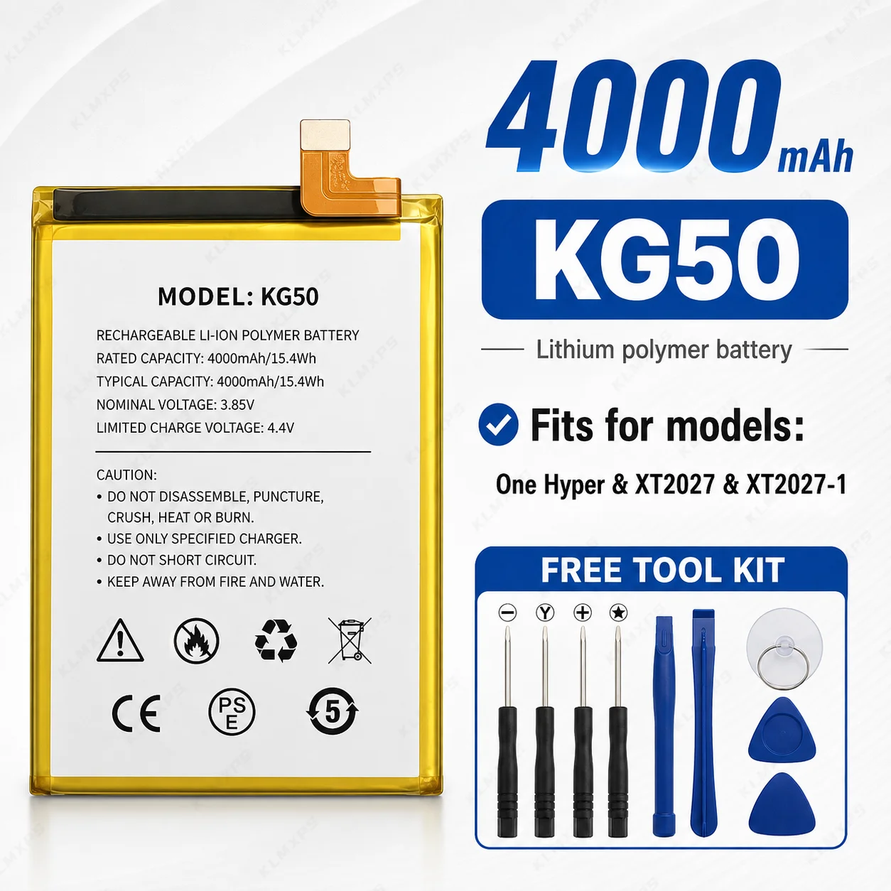 Replacement Battery MC50 MK50 KP50 KR40 LZ50 KG50 with Tools For Motorola G9 Power Moto One Zoom One Action One Hyper
