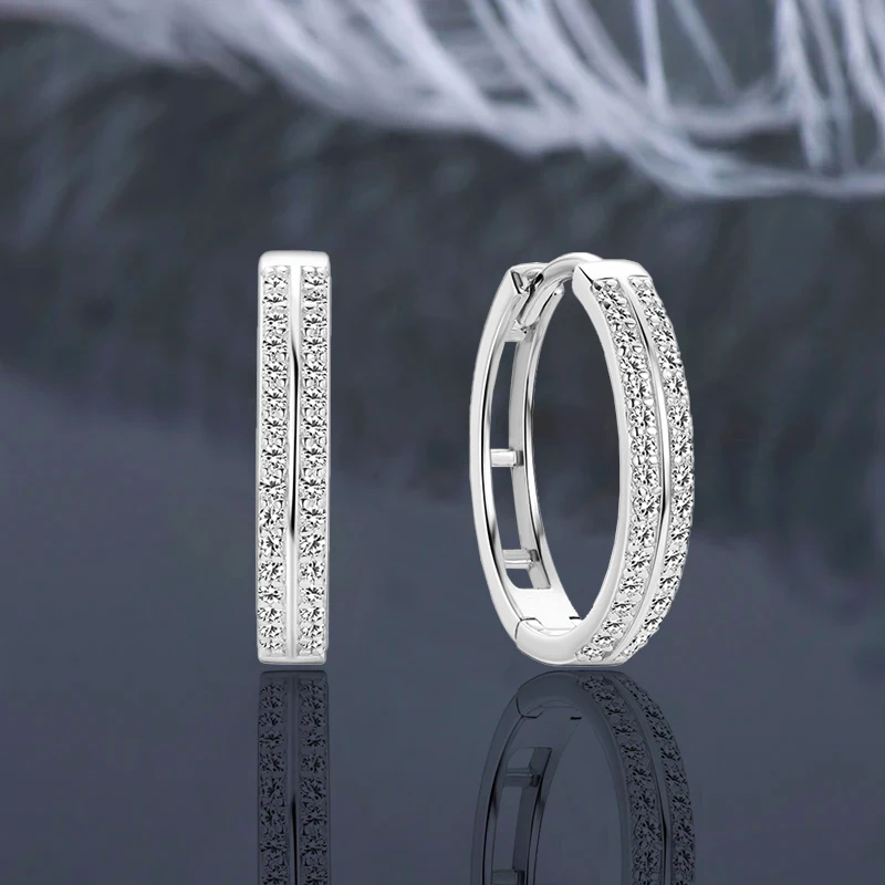 

IOGOU круглые серьги-кольца с муассанитом 0,16 карата, серьги с бриллиантами, стерлинговое серебро 925 пробы, женские классические обручальные ювелирные аксессуары