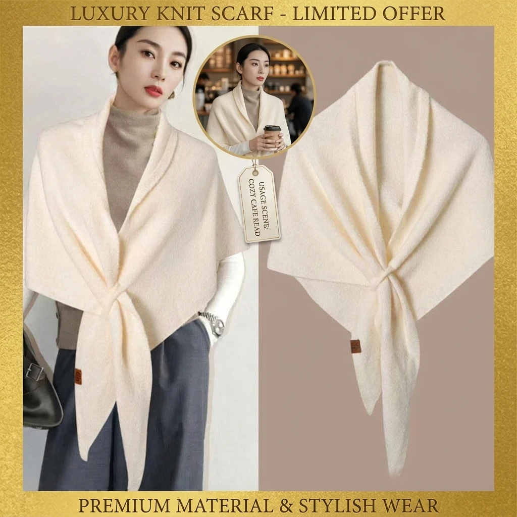 Nuevo chal triangular de moda para mujer, pañuelo de lana mezclada, chal grueso y cálido para el cuello y los hombros, regalo de invierno de alta calidad.