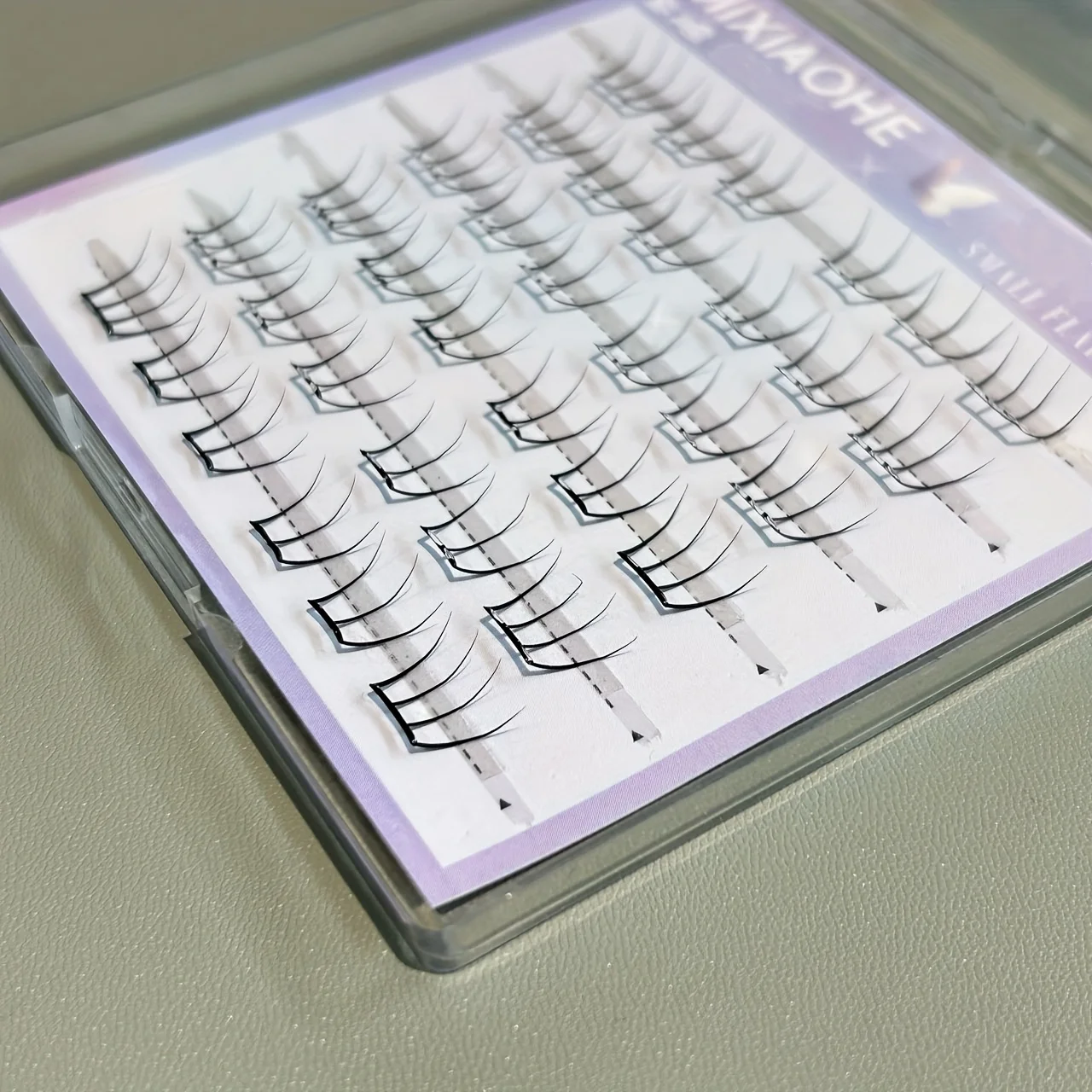 Mixiaohe Short Small Pear Blossom Baby Curved Glue-Free False Eyelashes 100 Clusters Beginner-Friendly Japanese and Korean Style C-Curved Natural Segmented False Eyelashes