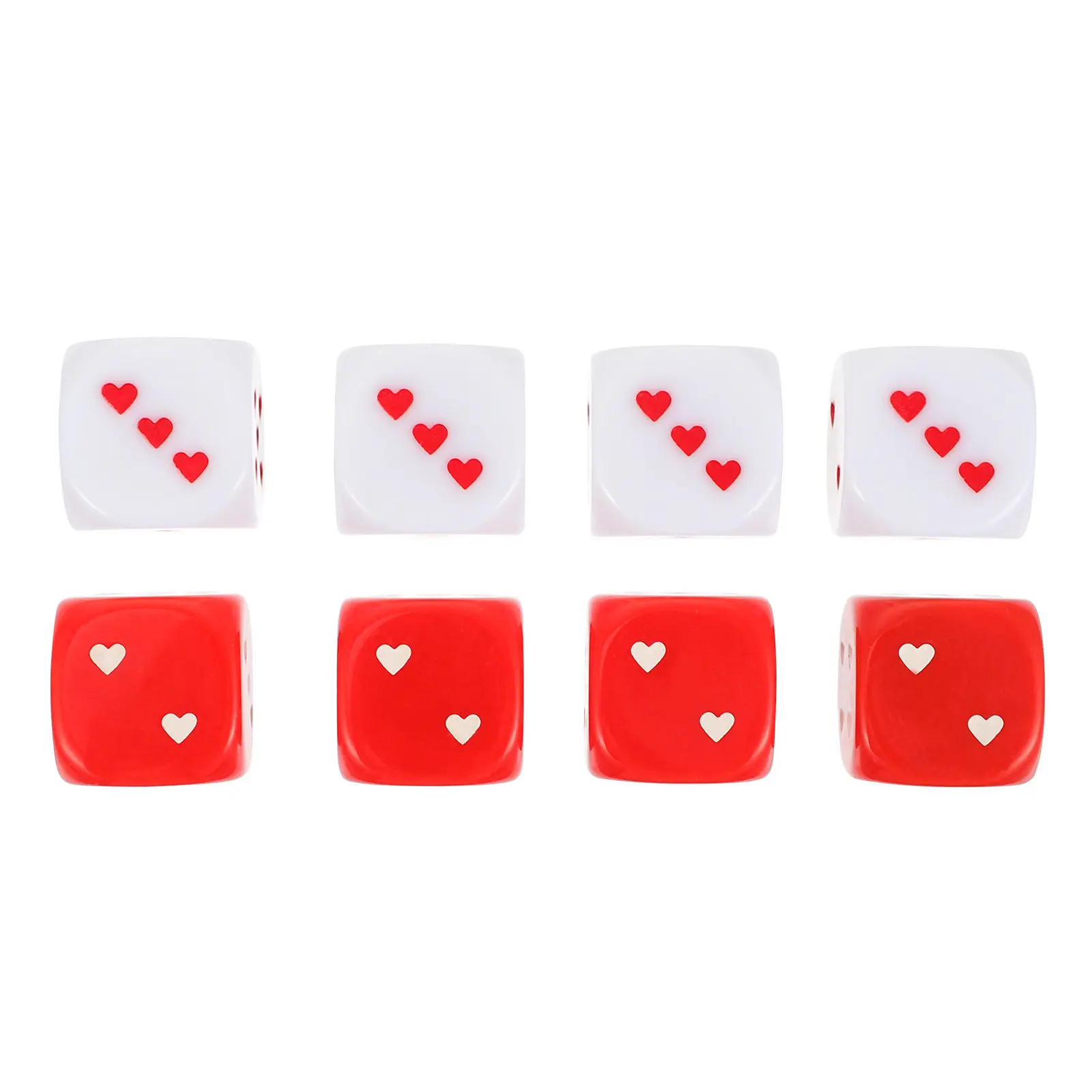 Heart-Shaped Party Game Props 8pcs 25mm Red White Lightweight Easy-Grip Fun Gifts