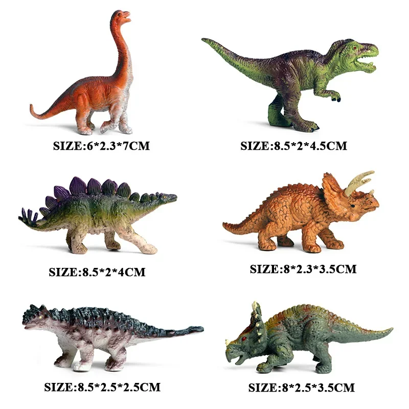 Oenux Mini Jurassic Stegosaurus Saichania Solid Pvc Dinosaur World Animal Model Action Figures Collection Toy For Kids Gifts