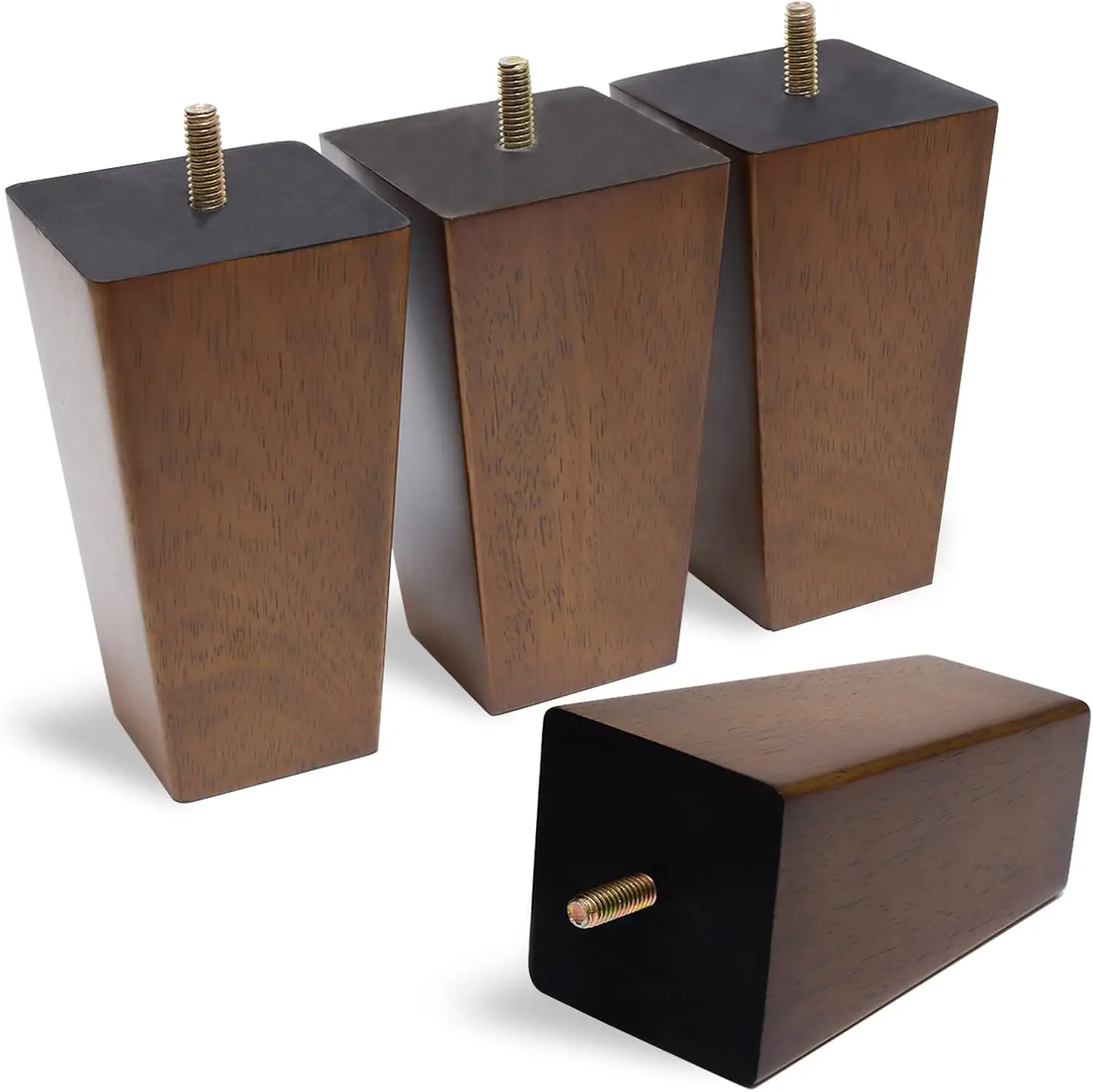 

Solid Wooden Furniture Legs 5 Inch, Natural Wood Mid Century Legs for Furniture Replacements for Couch Legs, Sofa Legs, Bench Le