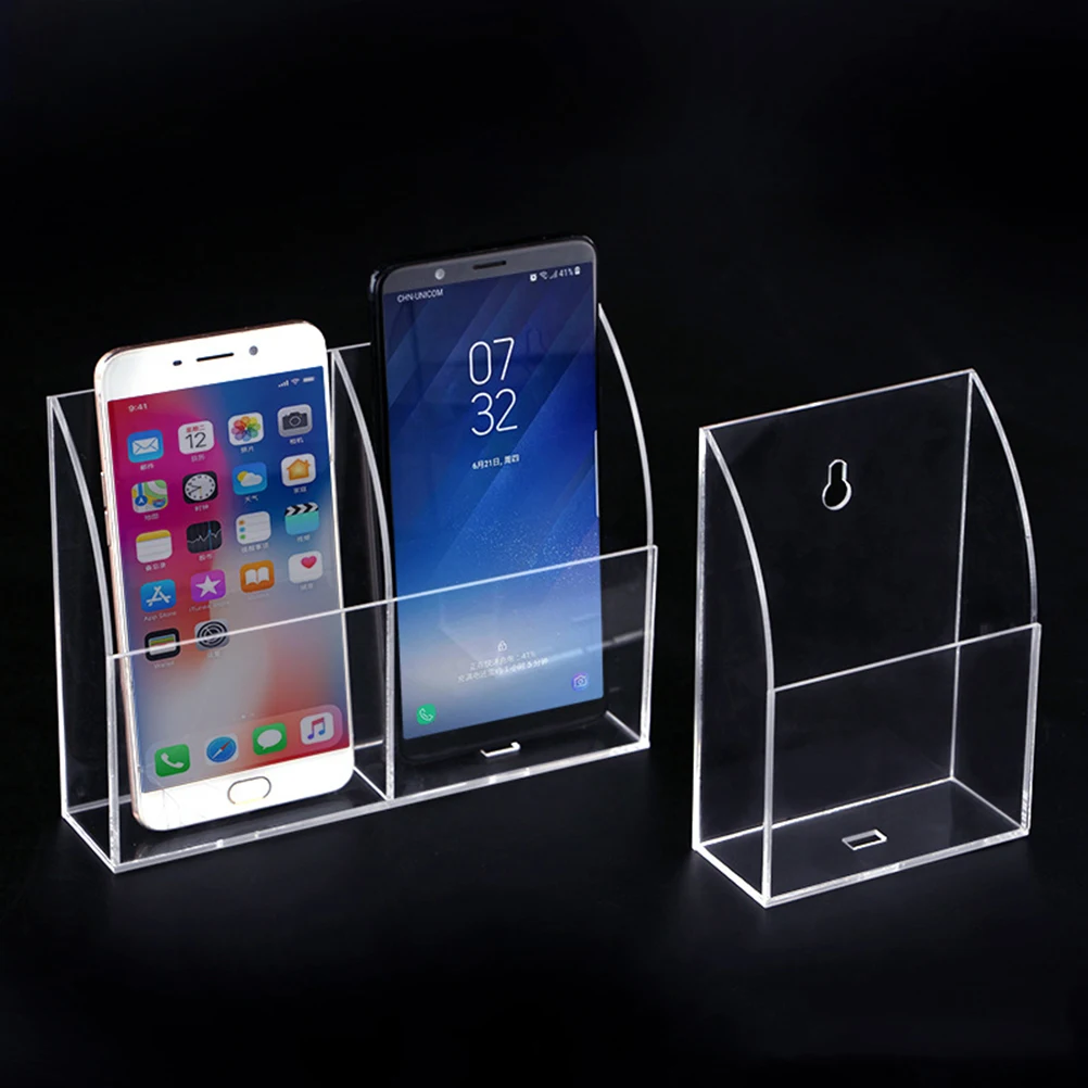 

Remote Control Box Phone Charging Rack Transparent Wall Mounted Holder Wall Mounted Storage Holder Container Case ganizer