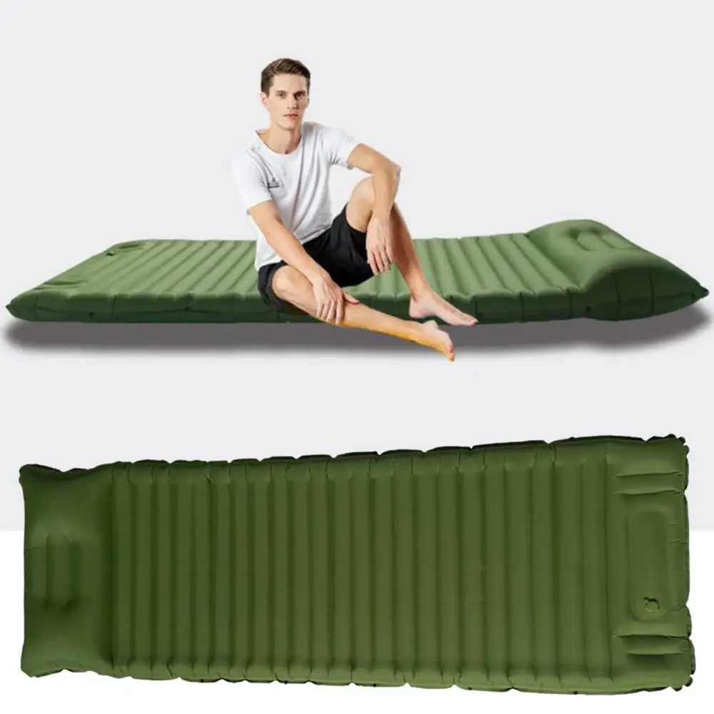 Camping Air Mattress Ultralight Air Bed Outdoor 4 Season Folding Portable Inflatable Mattress Foot Stamp Inflation Camping Mat