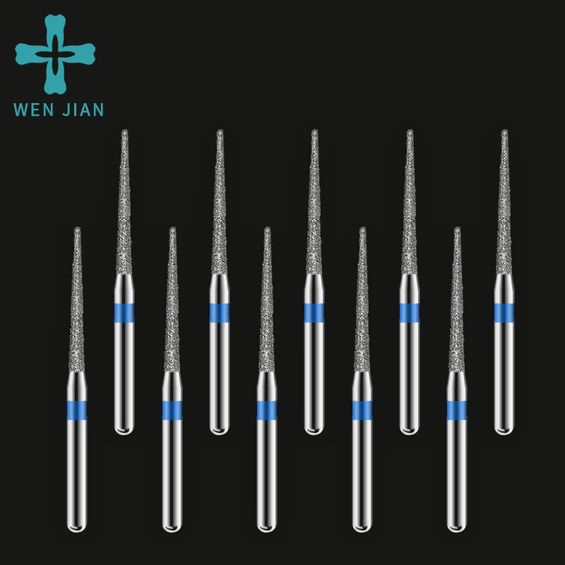 10PCS Dental Diamond Burs Drill Dentistry Burs High Speed Handpiece Handle Diameter 1.6mm Dentist Tools Dental Materials