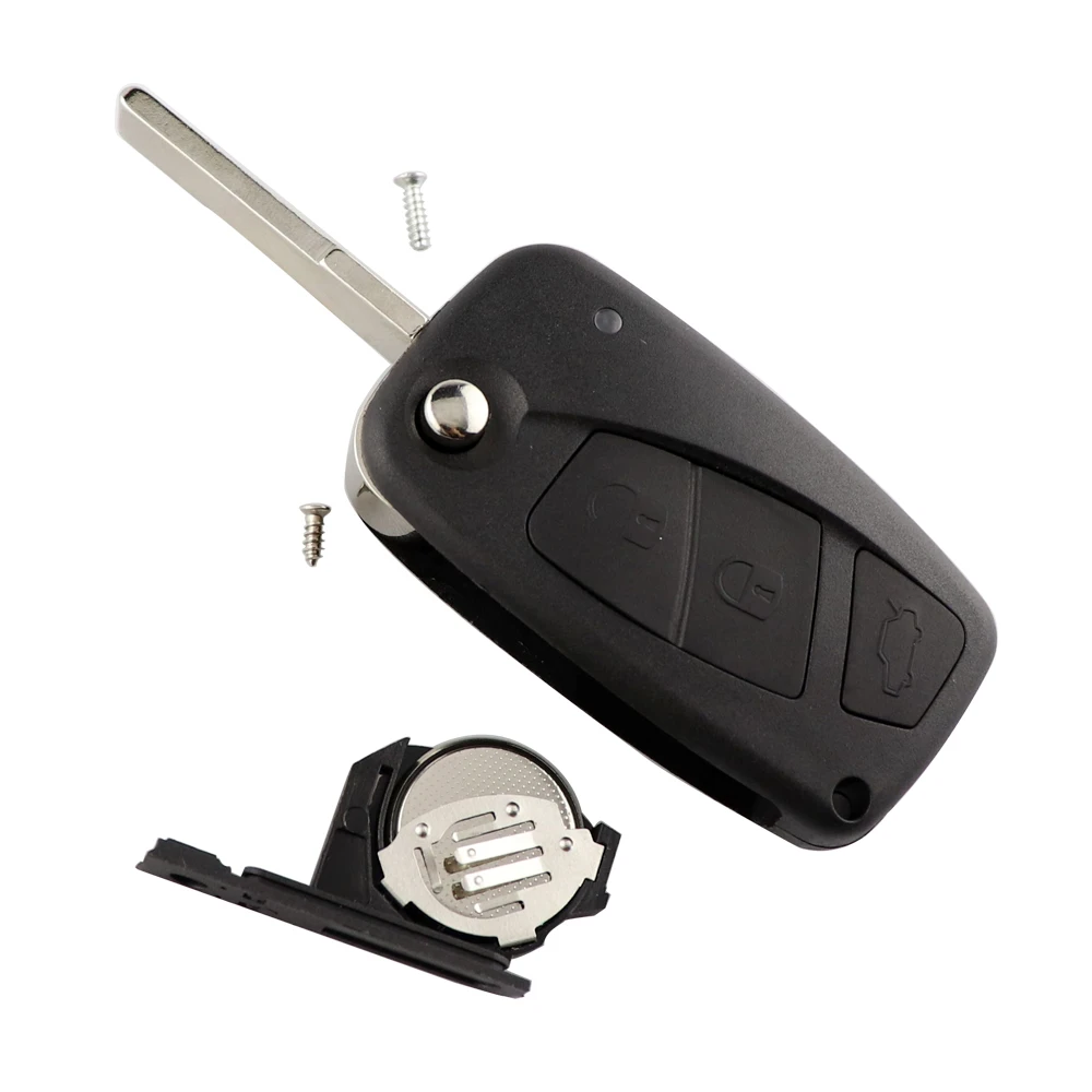 Llave remota con tapa de 3 botones Delphi 434Mhz para Fiat 500 Panda Idea Punto Stilo Ducato llaves de coche PCF7946 Chip azul negro
