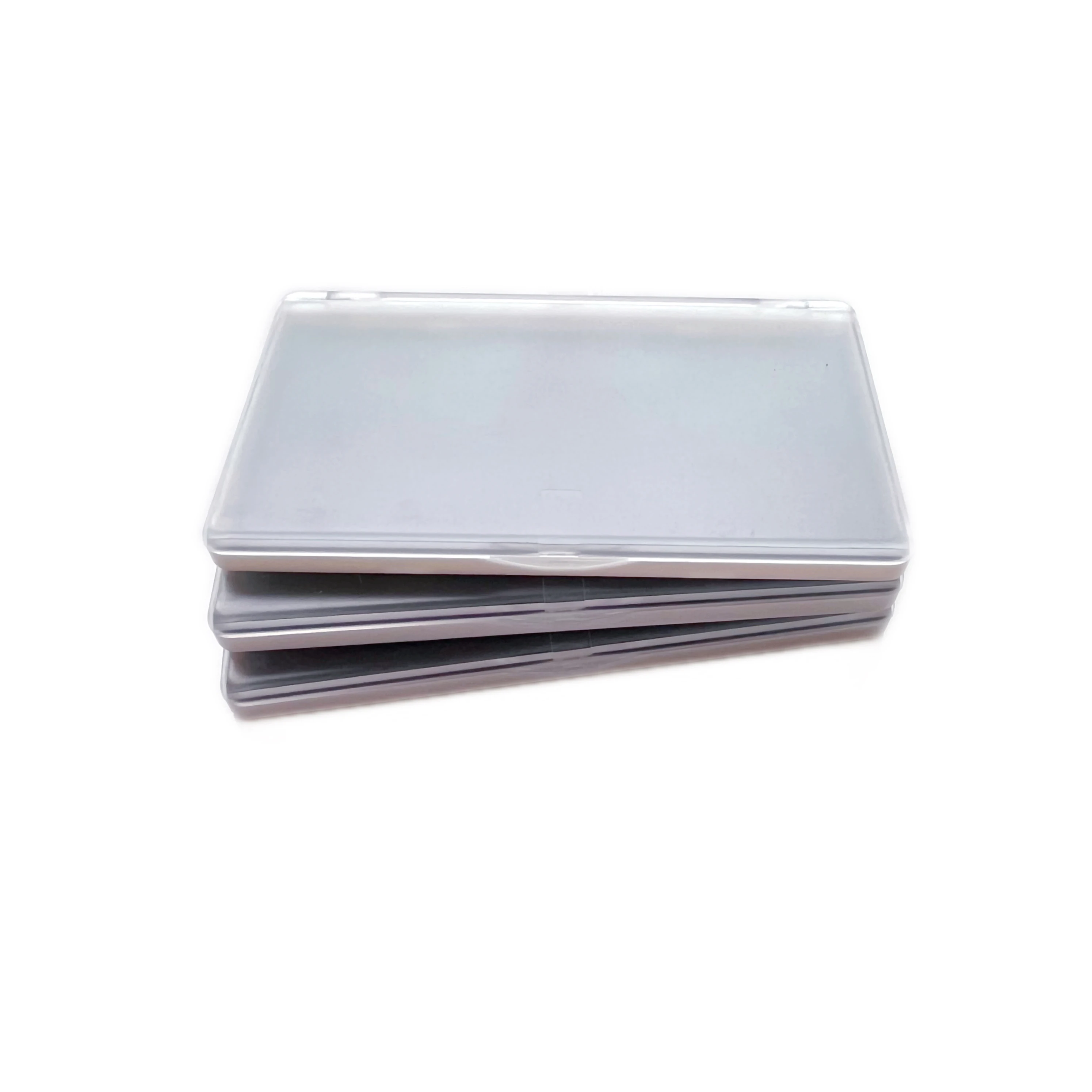3-Pack Empty Magnetic Makeup Palette, White Frosted Clear Lid, Small Travel Size, 5.5 x 3.1 inches