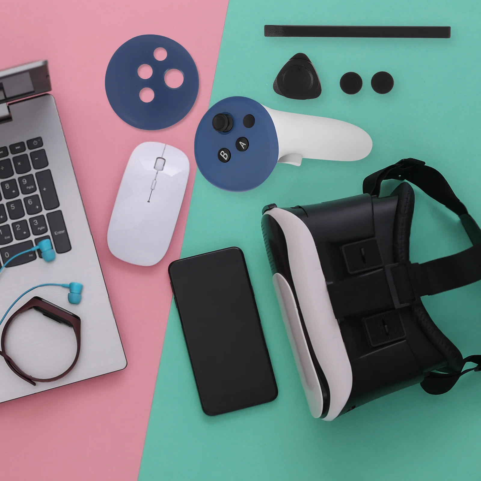 

1Set Vr Hand Controller Cover Replacement Bright Color Durable Game Grip Protector Compatible Quest3 Gaming Cover