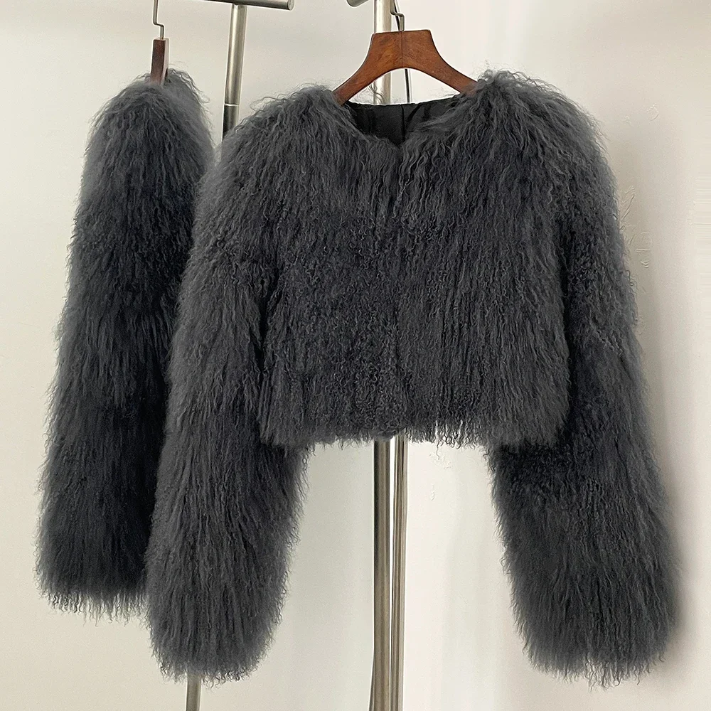 Chaqueta con piel Natural para mujer, novedad en chaquetas y chaquetas, ropa femenina, prendas de vestir exteriores, abrigo de invierno de lujo, abrigo de piel auténtica para mujer 2025