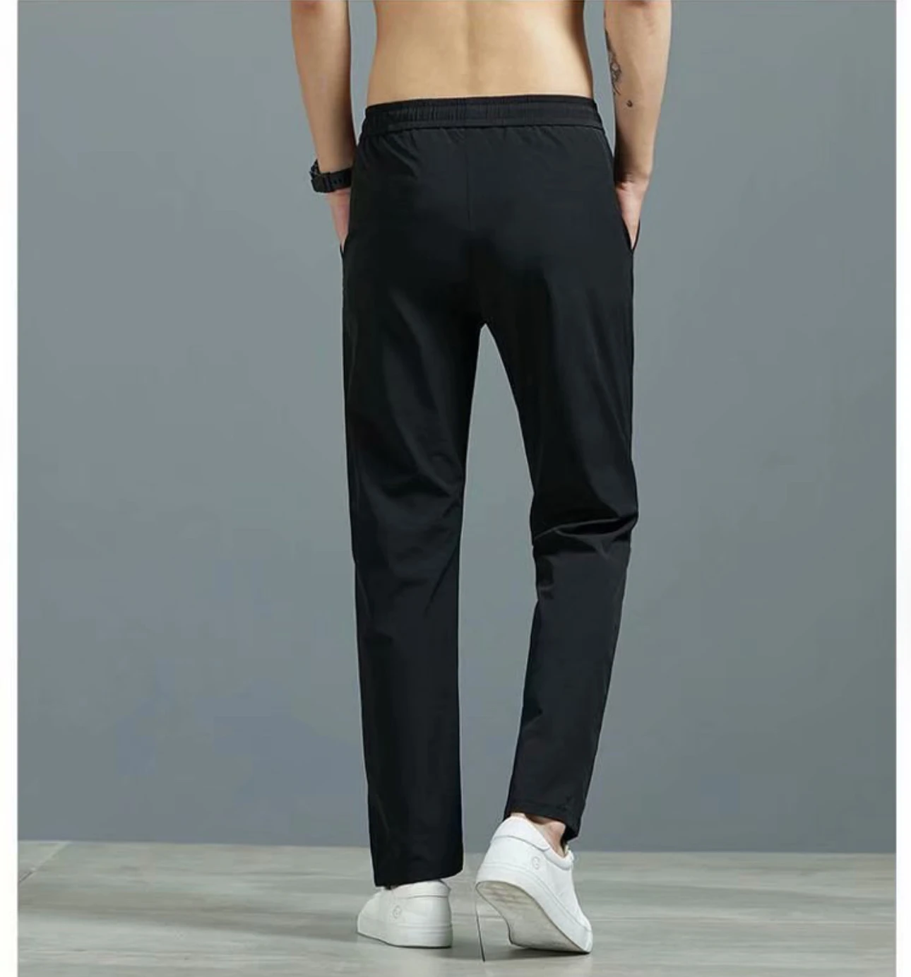 Men's Gym Fitness Jogging Pants Thin Breathable Stretch Trousers for Outdoor Hiking Camping Sports