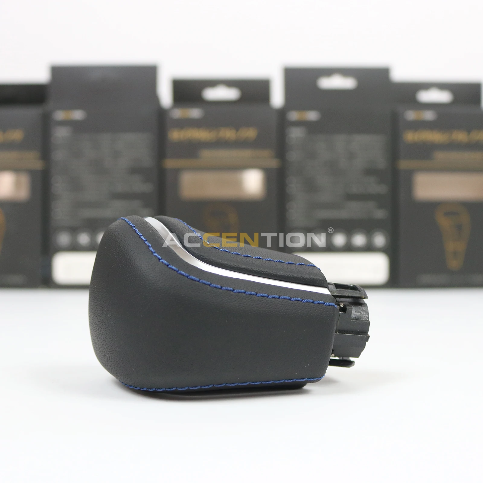 Black Leather Blue Line Gear Shift Knob For Toyota Corolla Levin Camry 2018-2021 XV70 V70 Avalon 2018 2019 2020 2021 2022
