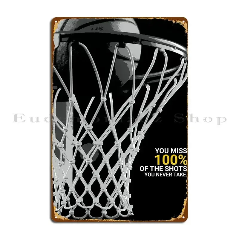 Basketball Quotes Metal Sign Mural Print Wall Decor Pub Designing Tin Sign Poster