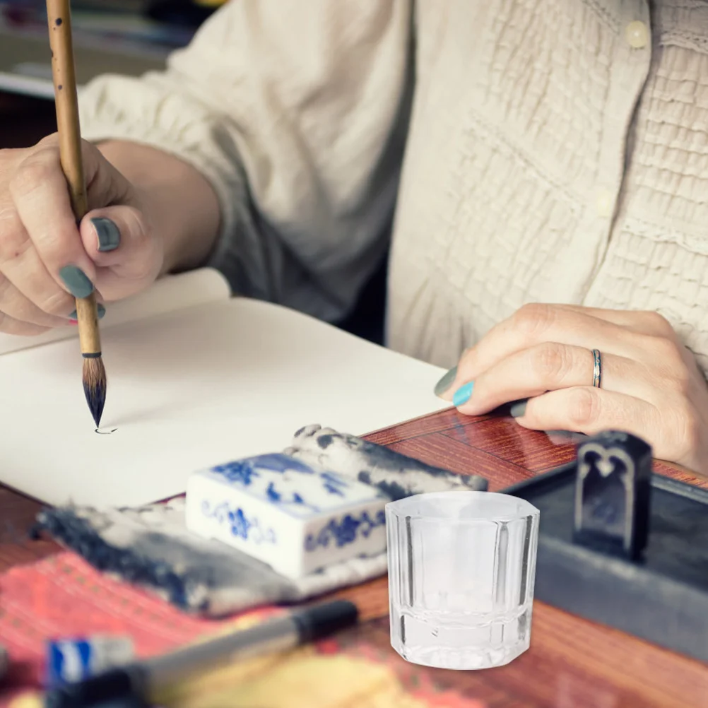 

8Pcs Nail Art Liquid Cup Premium Glass Manicure Accessory Multi-Functional Pen Washing Container for Salon Supply