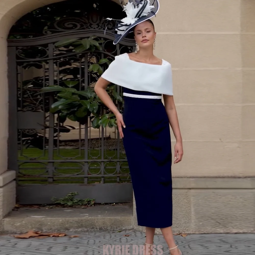 Customized Mother of the Bride Dresses 2026 Column Pearls Guest Maxi Ankle Length Bow for Cocktail Formal Wedding Party Dresses